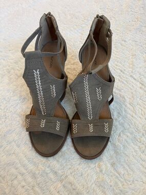 Maurice’s | Women's Taupe Embroidered Strappy Sandals